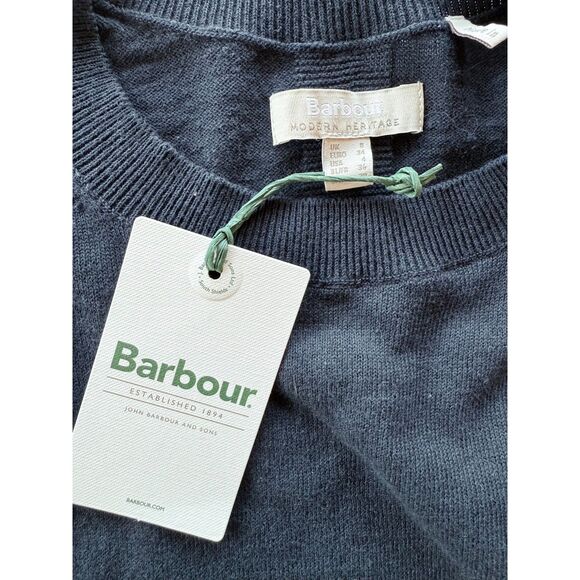 NWT Barbour Women's Genevieve Crewneck Jumper in Dark Navy Size 4 - Picture 8 of 13